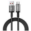 WiWU 1M Aluminum alloy Nylon braided TITAN LINK Series Charging Cable with USBA to Type C - Black