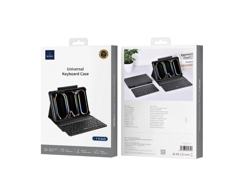 Wiwu Universal Keyboard Case 7-8 (English& Arabic) Black - 18 Month Warranty