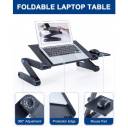 Adjustable Laptop Desk, Laptop Stand for Bed Portable Lap Desk Foldable Table Workstation Notebook Riser with Mouse Pad, Ergonomic Computer Tray Reading Holder Bed Tray Standing Desk