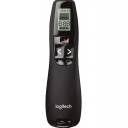 Logitech R700 Wireless Presentation Remote, 2.4 GHz with Nano USB-Receiver, Red Laser Pointer, Slideshow Buttons, 30-Meter Operating Range, LCD-Display for Time Tracking, 6 Buttons, for PC - Black
