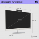 HP AIO All-in-One 24-cr0058ne PC (2025) 13Gen Intel® Core™ i5-1334U 10-Cores, 8GB RAM DDR4 (Upgradable), 512 GB M.2 SSD, 23.8" IPS FHD Display - White