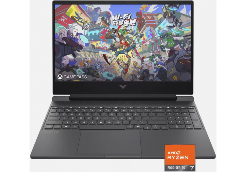 HP Victus 15-fb3093dx Gaming Laptop, 15.6" 144Hz FHD Display, AMD Ryzen 7 7445HS Upto 4.7GHz, 16GB RAM, 512GB SSD, NVIDIA GeForce RTX 4050, Backlit keys, Windows 11 Home - Mica Silver