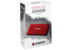 Kingston XS1000 SSD External 2TB Pocket-sized USB 3.2 Gen 2 Up to 1050MB/s With USB-C to USB-A Cable - Red