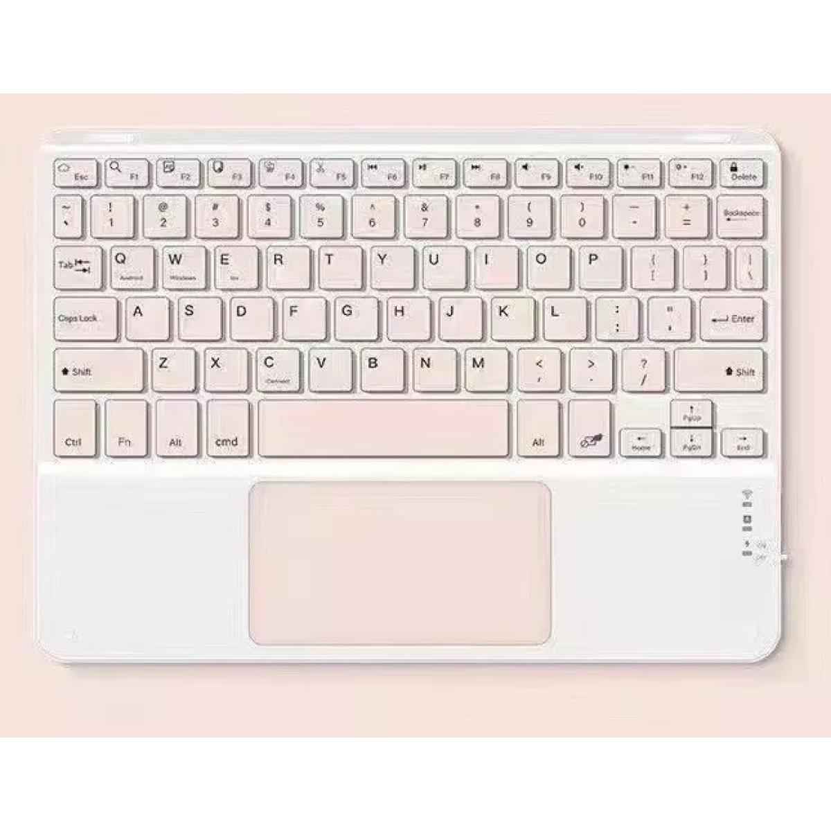 Wireless Bluetooth Keyboard, Ultra Slim Rechargeable Portable Cordless Keyboard With Touchpad 10 Inch Wireless Keyboard For Ios, Android, Windows, Ipad, Iphone, Samsung (pink)
