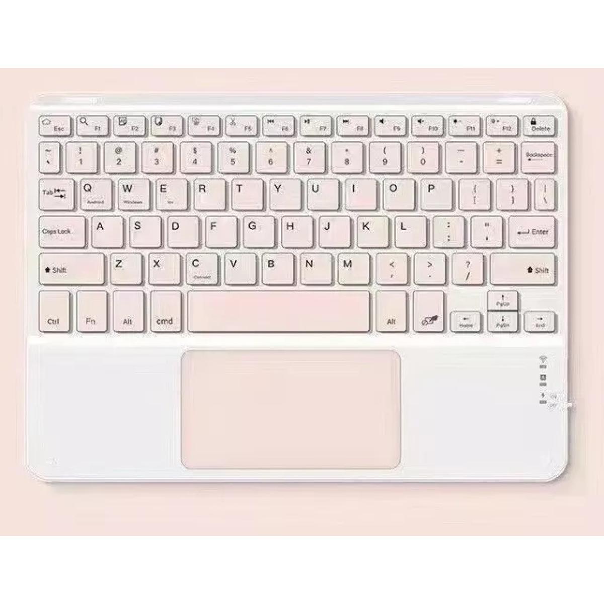 Wireless Bluetooth Keyboard, Ultra Slim Rechargeable Portable Cordless Keyboard with Touchpad 10 Inch Wireless Keyboard for iOS, Android, Windows, iPad, iPhone, Samsung (Pink)