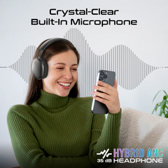 Promate Serene High-Definition Hybrid ANC Headphones with 360° Spatial Audio