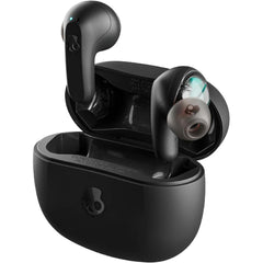 Skullcandy Rail Wireless Earbuds, Bluetooth Headphones, Noise Isolating Fit, Up to 42 Hours Battery, IP55 Sweat and Water Resistant, Microphone for iPhone Android - True Black