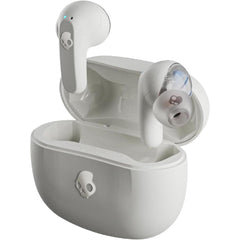 Skullcandy Rail Wireless Earbuds, Bluetooth Headphones, Noise Isolating Fit, Up to 42 Hours Battery, IP55 Sweat and Water Resistant, Microphone for iPhone Android - Bone