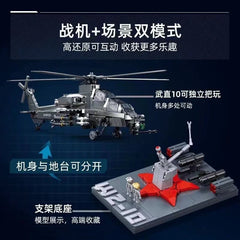 Sluban ModelBricks 1/35 WZ-10S (Metal Coating Version) – 914 Pieces