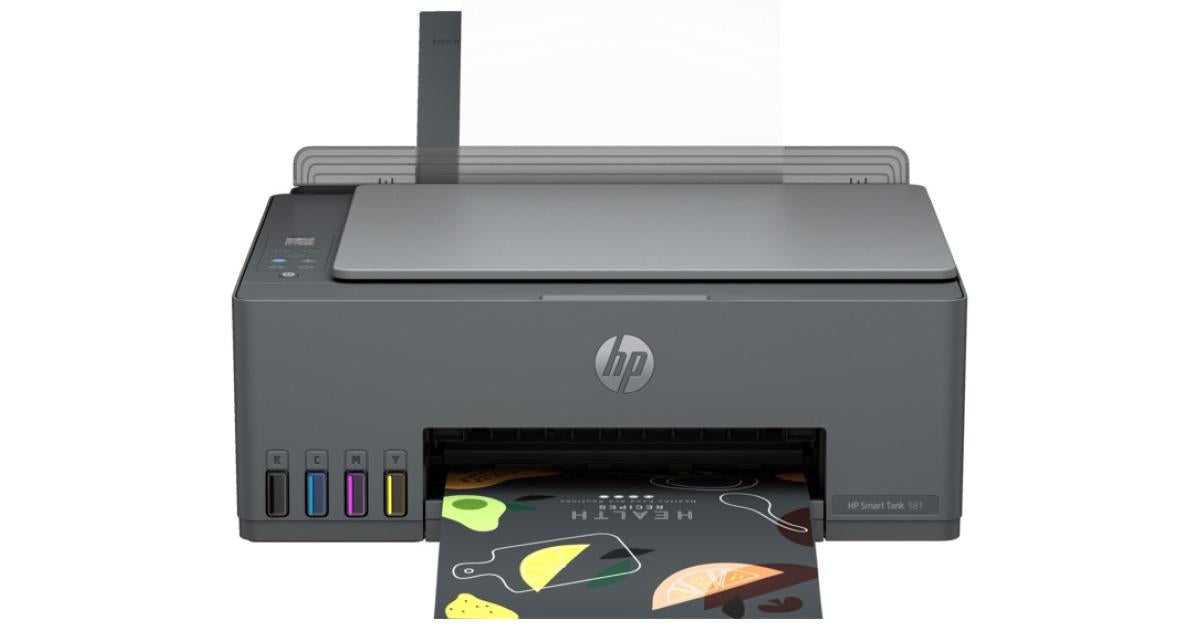 HP Smart Tank 581 All-in-one WiFi Colour Printer with 2 Extra Black Ink Bottles(Upto 18000 Black and 6000 Colour Prints)and 1 Year Extended Warranty with PHA Coverage.Print,Scan &Copy for Office/Home