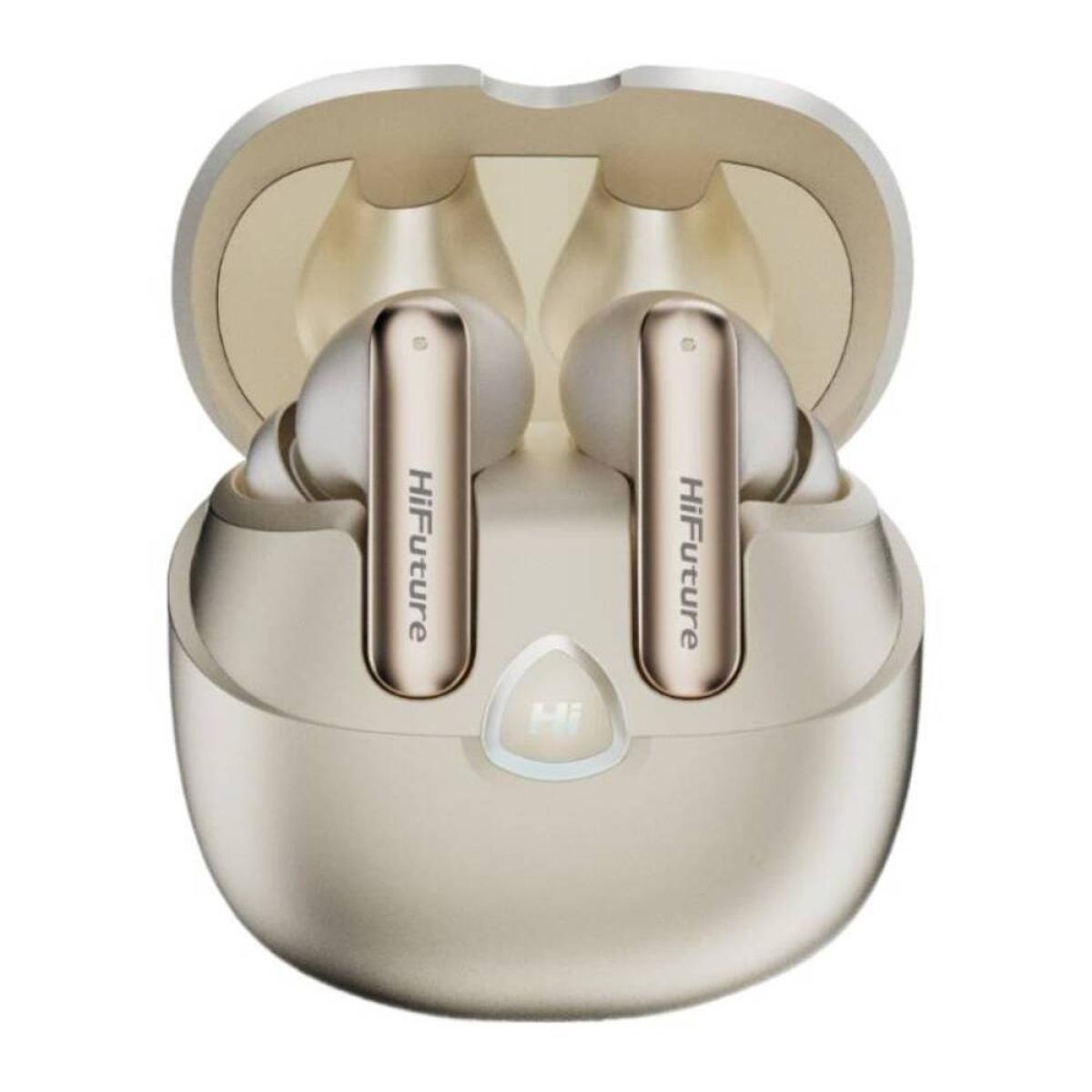 Hifuture Sonic Air Tws Earbuds, Enc For Calls, Bluetooth 5.3, 25 Hours Playtime, Ipx5 Sweatproof, Powerful Bass Gold Hifuture Sonic Air Tws Earbuds, Enc For Calls, Bluetooth 5.3, 25 Hours Playtime, Ipx5 Sweatproof, Powerful Bass Gold