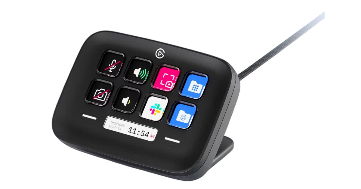 Corsair Elgato Stream Deck Neo Content Creation & Advanced Stream w/ 8 Customizable Keys, 2 Touch Points, Black.