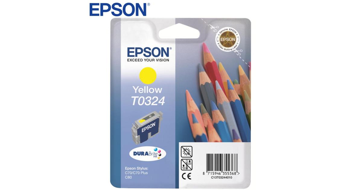 Epson Ink T0324 Yellow (Original), toners and inks epson toners ink