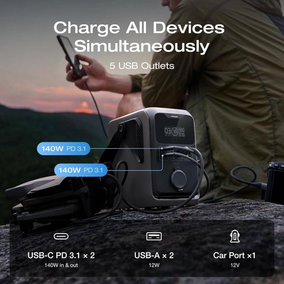 Ecoflow power bank for device charging