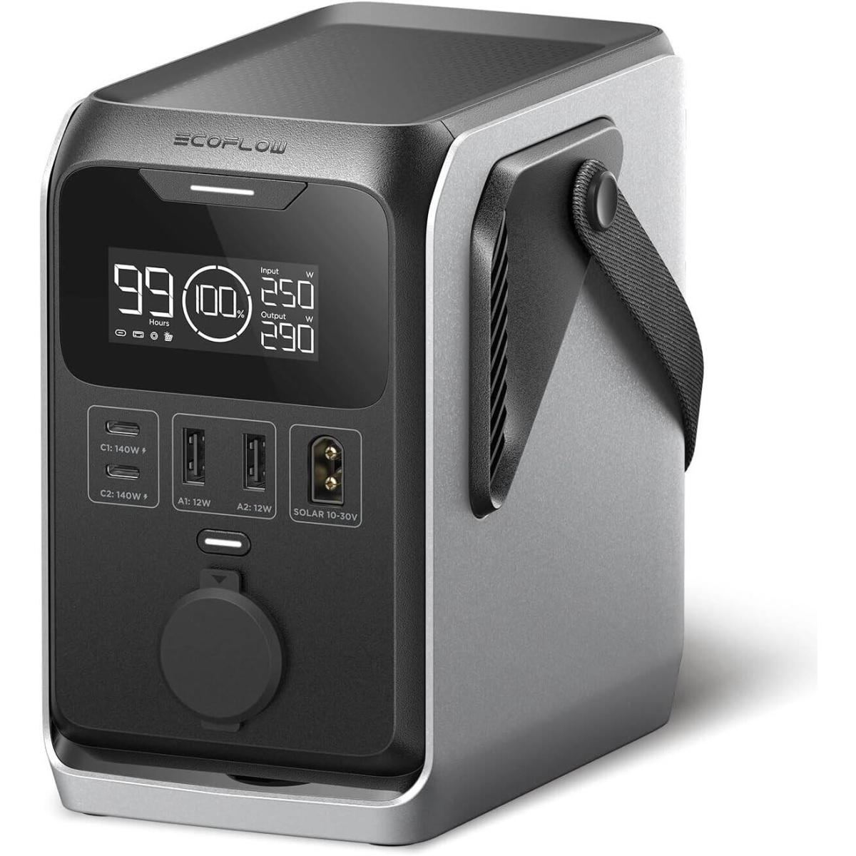 EcoFlow TRAIL 300 DC Portable Power Station, 288Wh LiFePO4 Power Bank, 300W DC Output, Compa Solar Generator for Camping, Travel, and Emergency Power