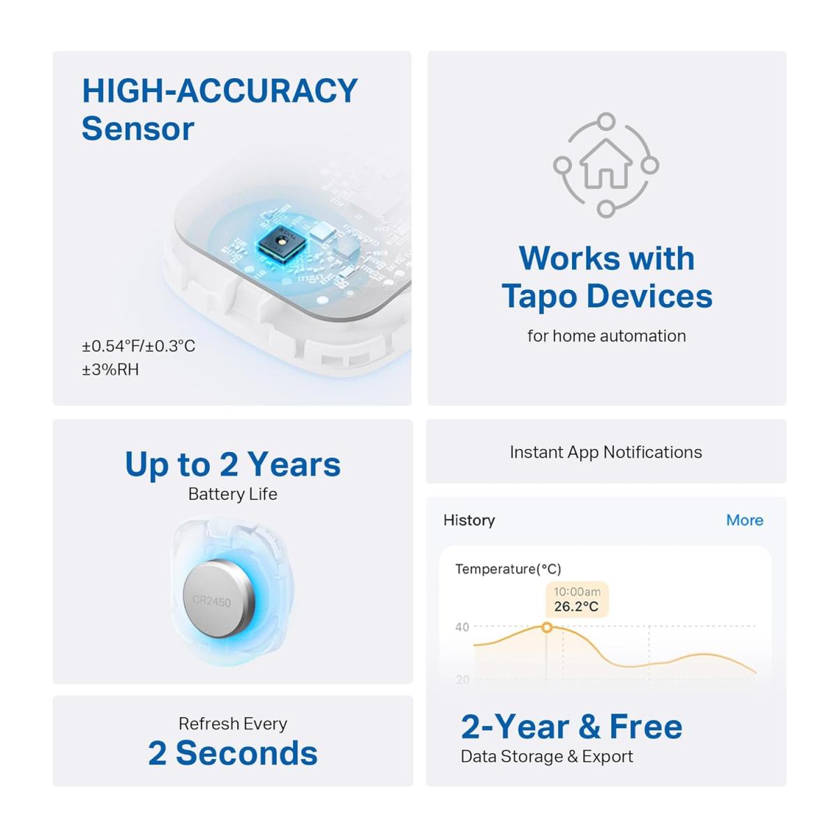 TP - Link Tapo T310 T310 smart devices Temperature and Humidity Sensor Requires Hub