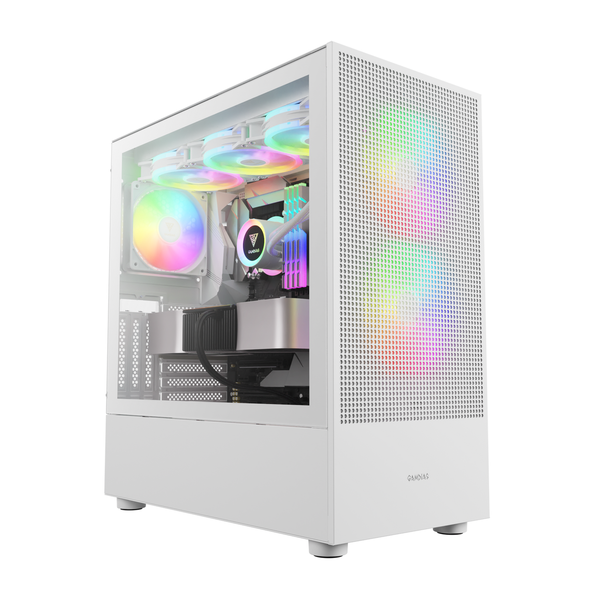 GAMDIAS TALOS M3 Mesh ARGB Mid Tower Gaming ARGB - White