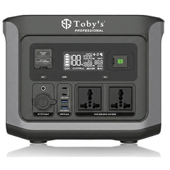 Toby’s TBS-144A Portable Power Station 600W, 144000mAh (460.8Wh) Lithium Battery, 220V AC Output 400W, DC 12-50V 200W Max, PD 100W - Black