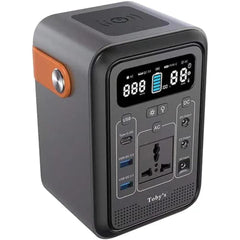 Toby's TBS-60A Portable Power Station, 60,000mAh Battery Capacity, Multi-Charging Support, AC Power Inverter, Dual Lighting Modes, Ideal for Vehicles, Gadgets, and Outdoor Equipment, Black