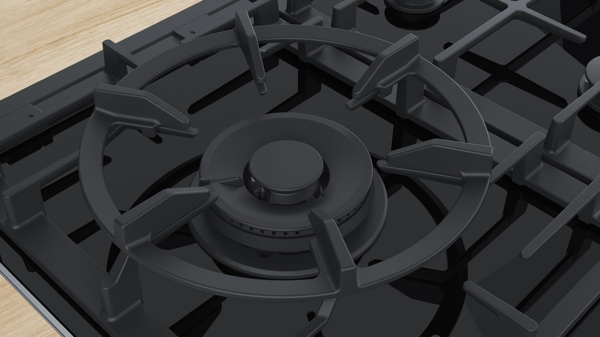 Bosch Built in Ceramic Gas Hob, Serie 8, 90Cm, 5Burners, Black - PRS9A6B70