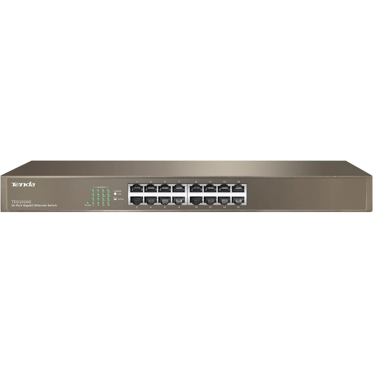 Tenda (teg1016g) 16 Port Gigabit Switch, Unmanaged Rackmount Ethernet Switch