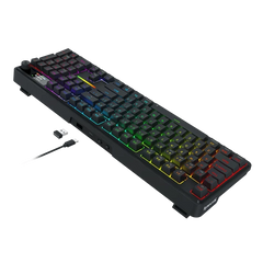 Redragon K762 PRO Wireless 104-Key Gasket Gaming Keyboard, Screen & Knob | Easy-Control LED Info Display, 0-Delay Tri-Mode, Cushioned 5-Layer Noise Dampening for Creamy Thocky Sound, Full-Size 104-Key