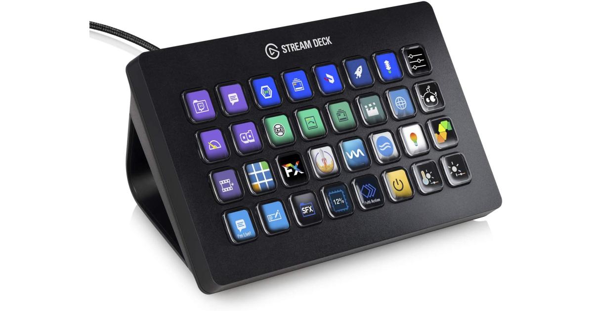 Corsair Elgato Stream Deck XL Live Content Creation & Advanced Stream Controller w/ 32 Customizable LCD keys, For PC & Mac USB 2.0