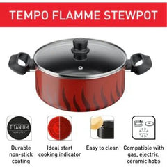 Tempo Flame Dutch Oven 24Cm with Glass Lid