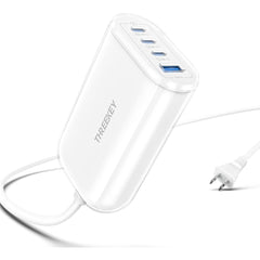 Threekey 65w Usb C Multiport Charger,4 Ports Fast Gan Charger Usb C Desktop Charging Station/hub Compatible With Iphone 14 Pro, Galaxy S22 Ultra, Ipad Pro, Macbook Pro/air, Steam Deck,laptops,tablets White - CompuMe