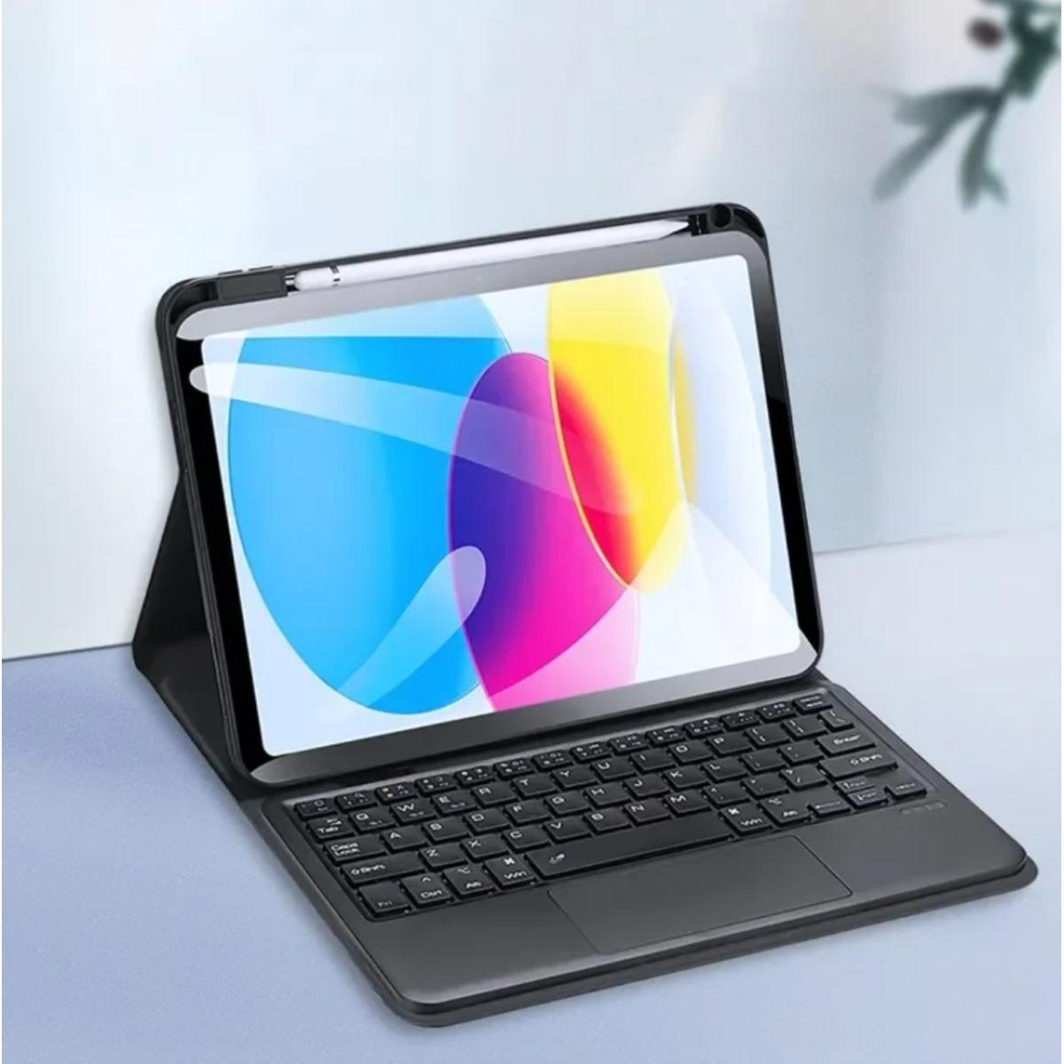 Dux Ducis Tk Series Bluetooth Keyboard Leather Case With Touchpad & Smart Sleep Funion For Ipad 10th Gen 10.9" 2022 English Layout Black