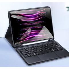 Dux Ducis Tk Series Bluetooth Keyboard Leather Case With Touchpad & Smart Sleep Funion For Ipad Pro 11 (2020/2021/2022)/ Air 4/ 5 English Layout Black - CompuMe