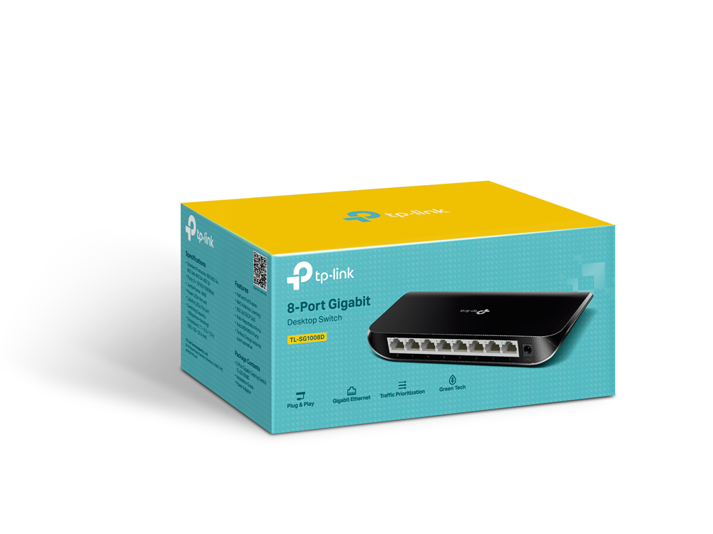 TP-Link TL-SG1008D 8-Port Gigabit Desktop Switch – Fanless