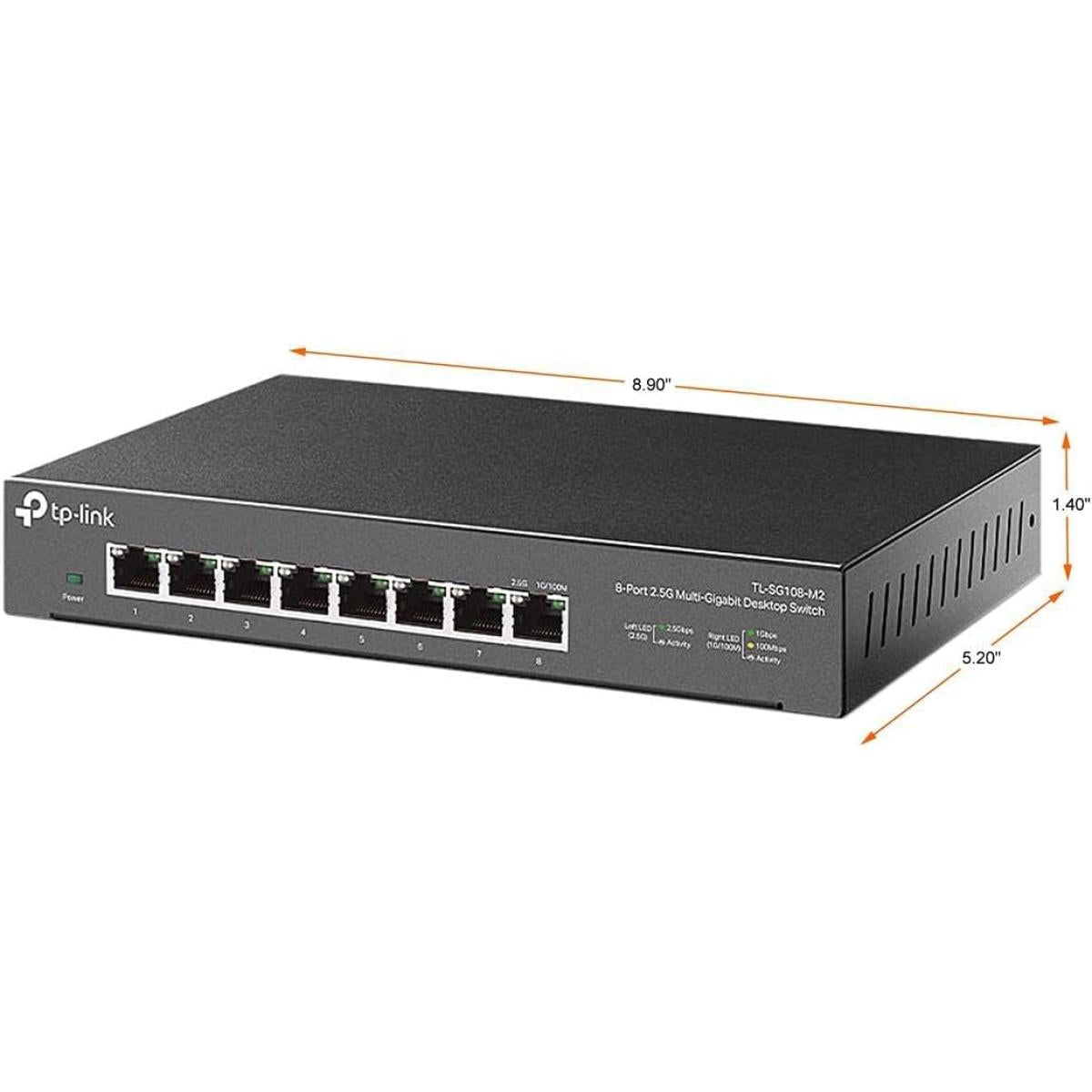 TP - Link TL - SG108 - M2 - 8 Port Multi - Gigabit Unmanaged Network Switch