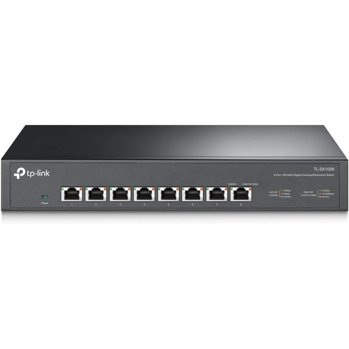 Tp Link Tl Sx1008 | 8 Port 10g/multi Gig Unmanaged Ethernet Switch | Desktop/rackmount | Plug & Play | Sturdy Metal Casing | Speed Auto Negotiation