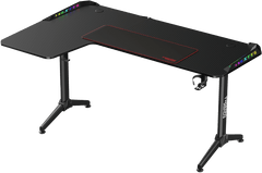 Twisted Minds Warrior TM-Y-LB-RGB L-Shaped Gaming Desk Table – RGB, 160 x 100 x 75 cm, Left, Black