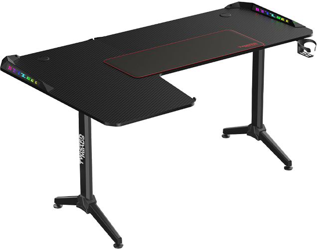 Twisted Minds Warrior TM-Y-LB-RGB L-Shaped Gaming Desk Table – RGB, 160 x 100 x 75 cm, Left, Black