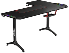 Twisted Minds Warrior TM-Y-LB-RGB L-Shaped Gaming Desk Table – RGB, 160 x 100 x 75 cm, Left, Black