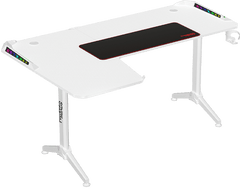 Twisted Minds Warrior TM-Y-LW-RGB L-Shaped Gaming Desk Table – RGB, 160 x 100 x 75 cm, Left, White