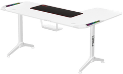 Twisted Minds Warrior TM-Y-LW-RGB L-Shaped Gaming Desk Table – RGB, 160 x 100 x 75 cm, Left, White