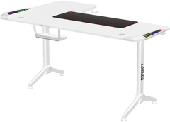 Twisted Minds Warrior TM-Y-RW-RGB L-Shaped Gaming Desk Table – RGB, 160 x 100 x 75 cm, Right, White