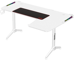 Twisted Minds Warrior TM-Y-RW-RGB L-Shaped Gaming Desk Table – RGB, 160 x 100 x 75 cm, Right, White