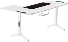Twisted Minds Warrior TM-Y-RW-RGB L-Shaped Gaming Desk Table – RGB, 160 x 100 x 75 cm, Right, White