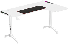 Twisted Minds Warrior TM-Y-RW-RGB L-Shaped Gaming Desk Table – RGB, 160 x 100 x 75 cm, Right, White