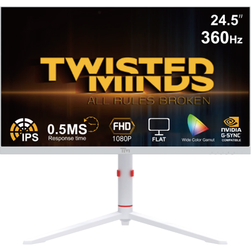 Twisted Minds Artic Pro Series 24" FHD Fast IPS Gaming Monitor – 360Hz, 0.5ms, White