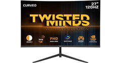 Twisted Minds 27" Curved Monitor VA Full HD 1080p @120Hz 1ms, HDR300, 100% sRGB , FreeSync & G-Sync Compatible, HDMI 2.1 w/ RGB Rear Backlight Light & Speakers
