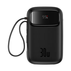 Baseus QPow 2 Digital Display Fast-Charging Power Bank with 2 Built-in Type-C Cable, Black - P10055008113-00