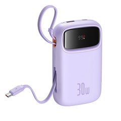 Baseus QPow 2 Digital Display Fast-Charging Power Bank with 2 Built-in Type-C Cable, Purple - P10055008513-00