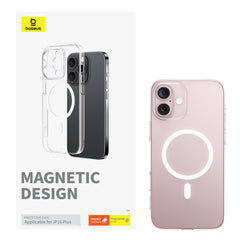 Baseus Crystal Series Magnetic Phone Case, Ip 16 Plus, Transparent - P60114306203-02