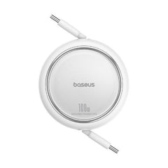 Baseus Free2Draw Mini Retractable Charging Cable Type-C to Type-C, 100Watts, 1Mm, Moon White - P10364500211-00
