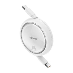 Baseus Free2Draw Mini Retractable Charging Cable Type-C to Type-C, 100Watts, 1Mm, Moon White - P10364500211-00